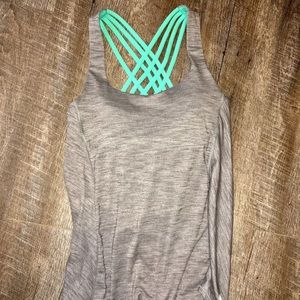 Lululemon tank. Teal/Gray size 6.